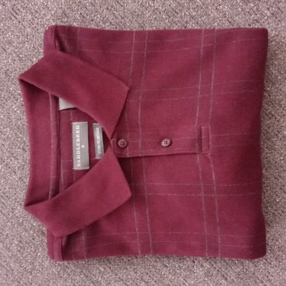 โค๏ธSaddlebredโค๏ธ - Bordeaux L/S Polo Shirt